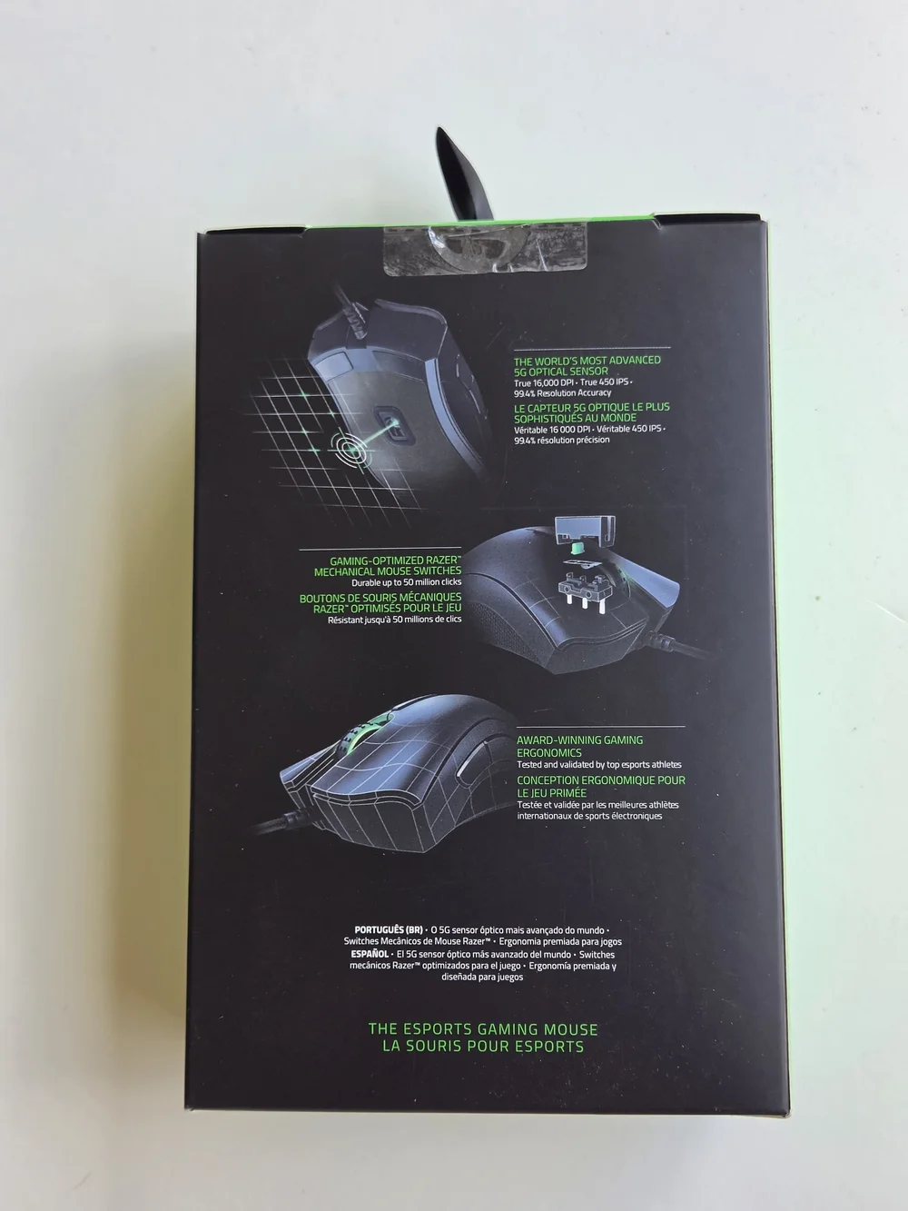 Razer DeathAdder Elite Gaming Mouse 16,000 DPI Optical Sensor Matte Black NWT
